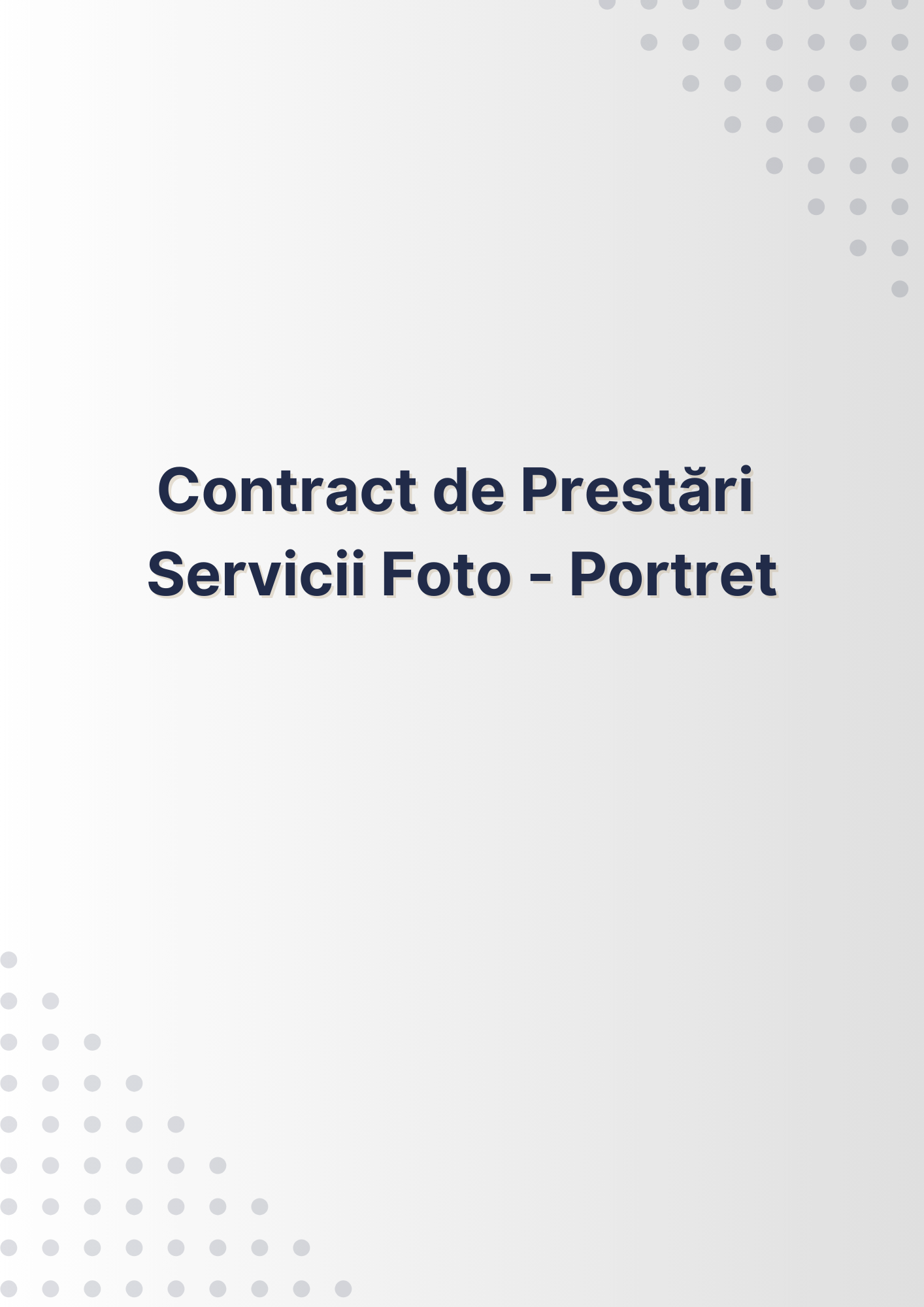 Contract de Prestări Servicii Foto - Portret