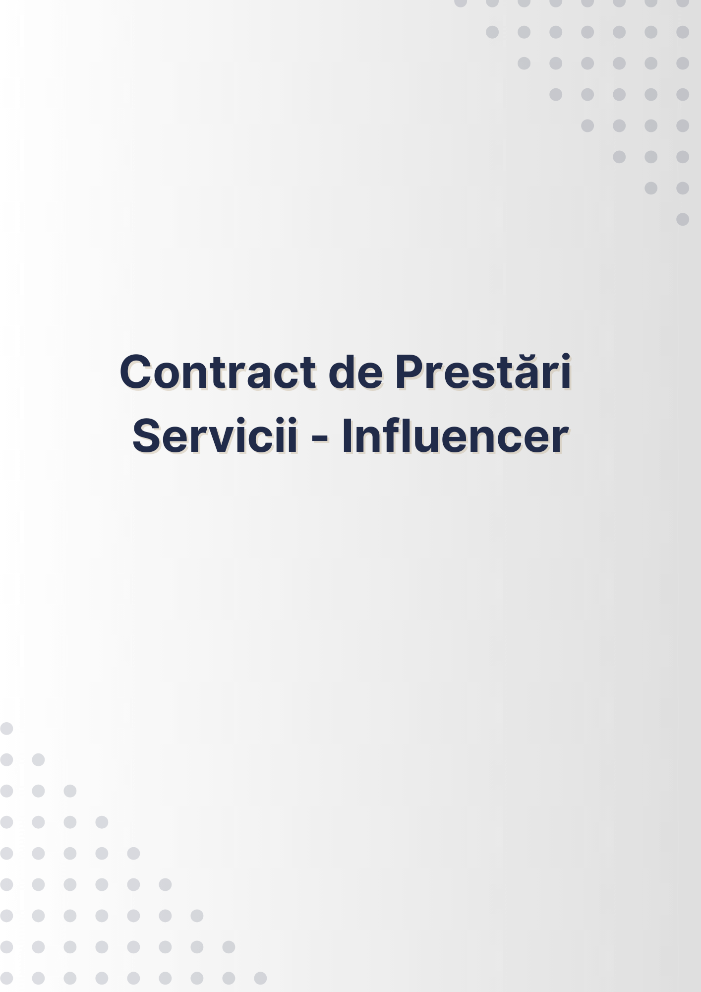 Contract de Prestări Servicii - Influencer